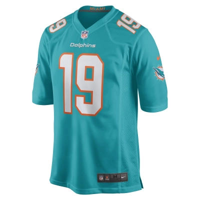 Men's Miami Dolphins Skylar Thompson Aqua Game Player Jersey 02