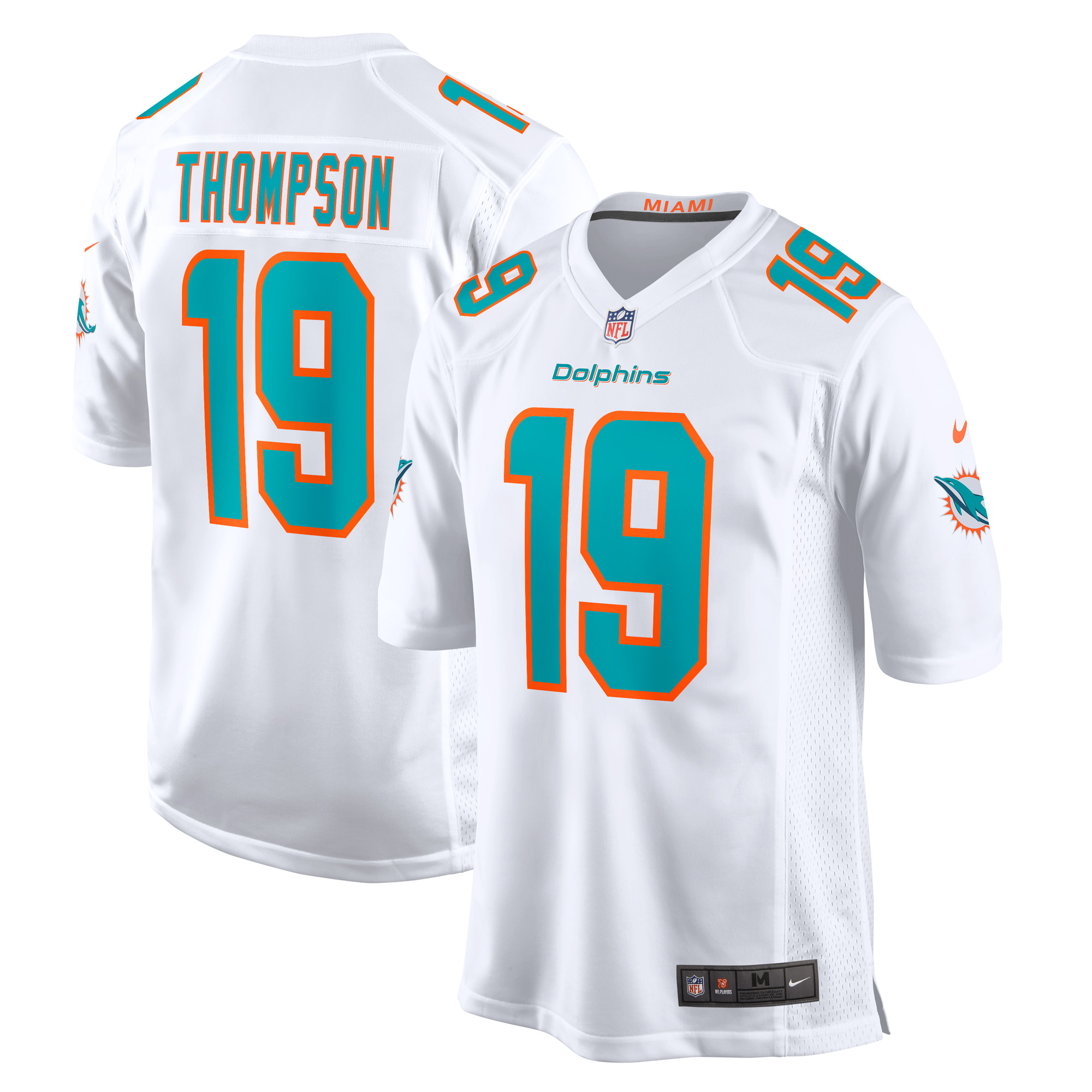 Men's Miami Dolphins Skylar Thompson White Game Player Jersey