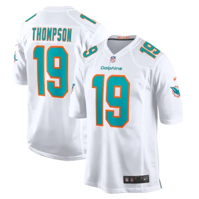 Men's Miami Dolphins Skylar Thompson White Game Player Jersey 01
