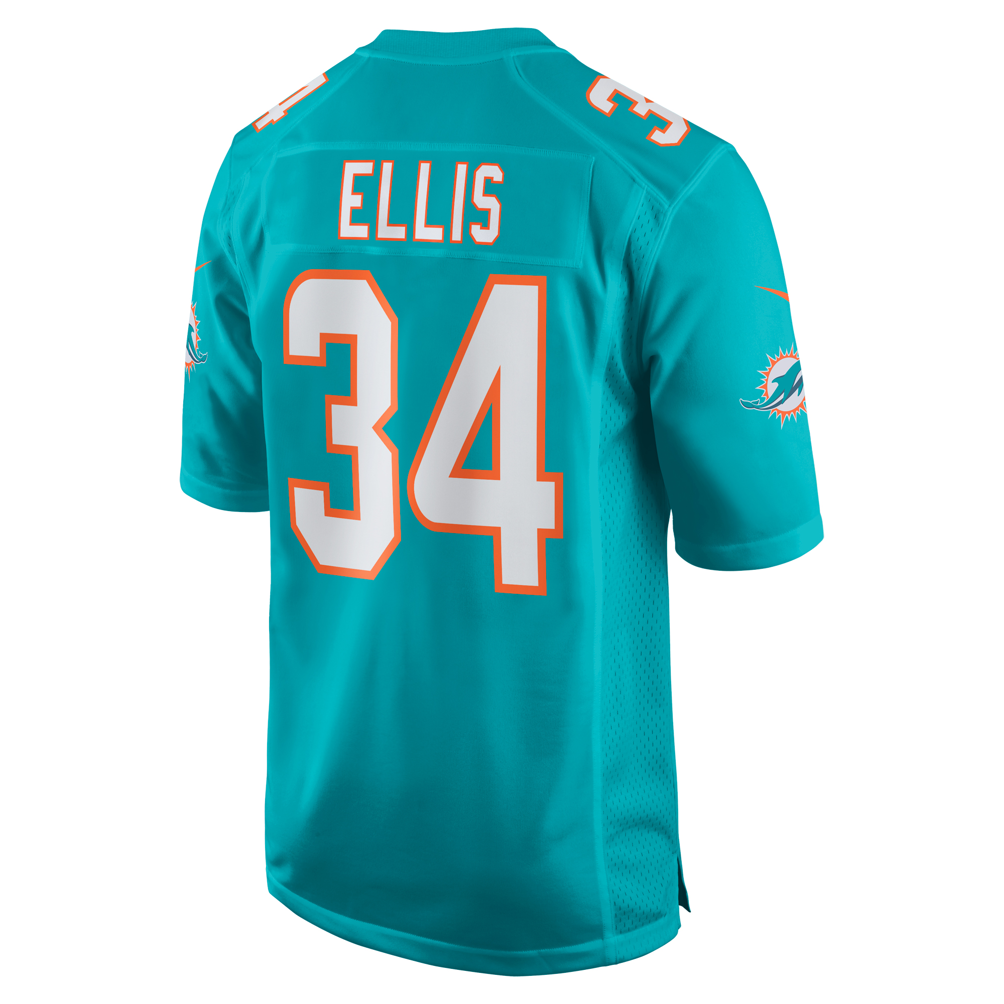 Men's Miami Dolphins Tino Ellis Aqua Home Game Player Jersey