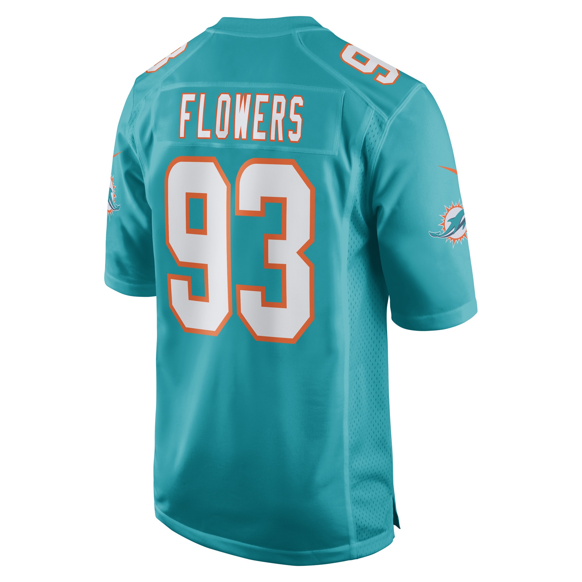Men's Miami Dolphins Trey Flowers Aqua Game Player Jersey