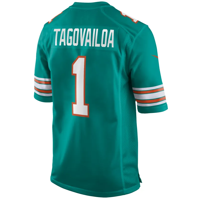 Men's Miami Dolphins Tua Tagovailoa Aqua Alternate Game Jersey