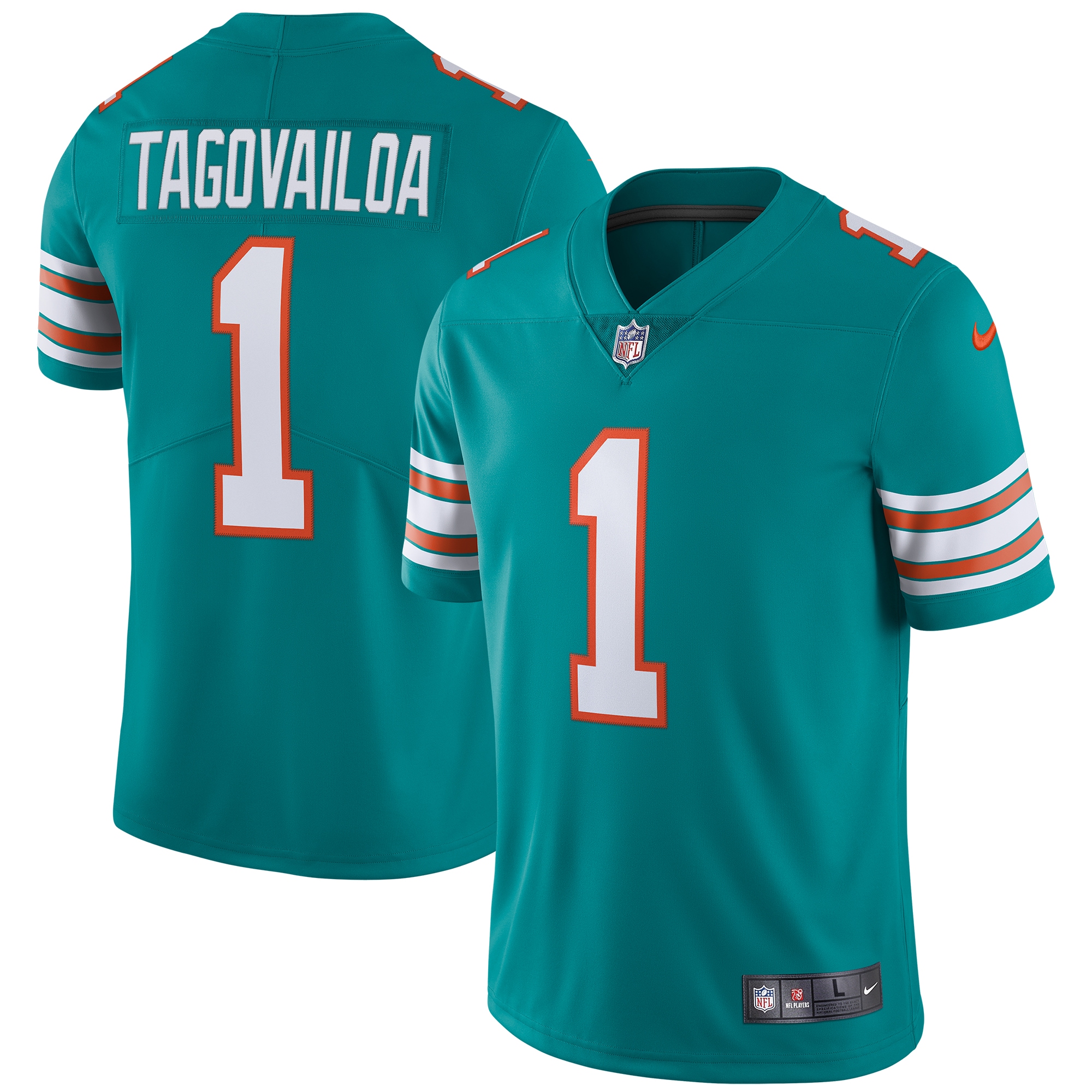 Men's Miami Dolphins Tua Tagovailoa Aqua Alternate Vapor Limited Jersey