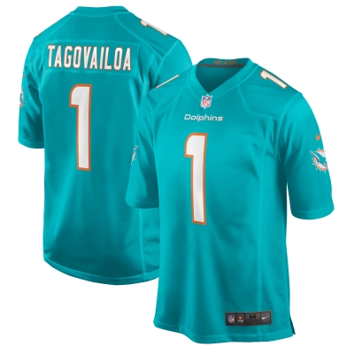 Men's Miami Dolphins Tua Tagovailoa Aqua Player Game Jersey 01