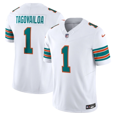 Men's Miami Dolphins Tua Tagovailoa White Vapor F.U.S.E. Limited Jersey 01