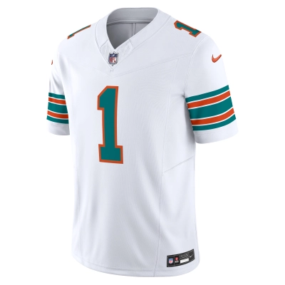 Men's Miami Dolphins Tua Tagovailoa White Vapor F.U.S.E. Limited Jersey 02