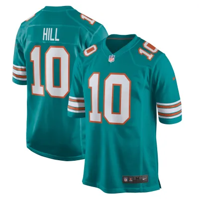 Men's Miami Dolphins Tyreek Hill  Aqua Alternate Game Jersey 01