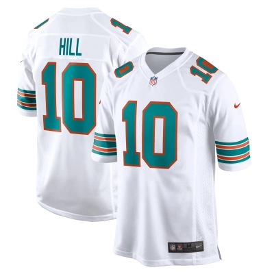 Men's Miami Dolphins Tyreek Hill White Alternate Game Jersey 01