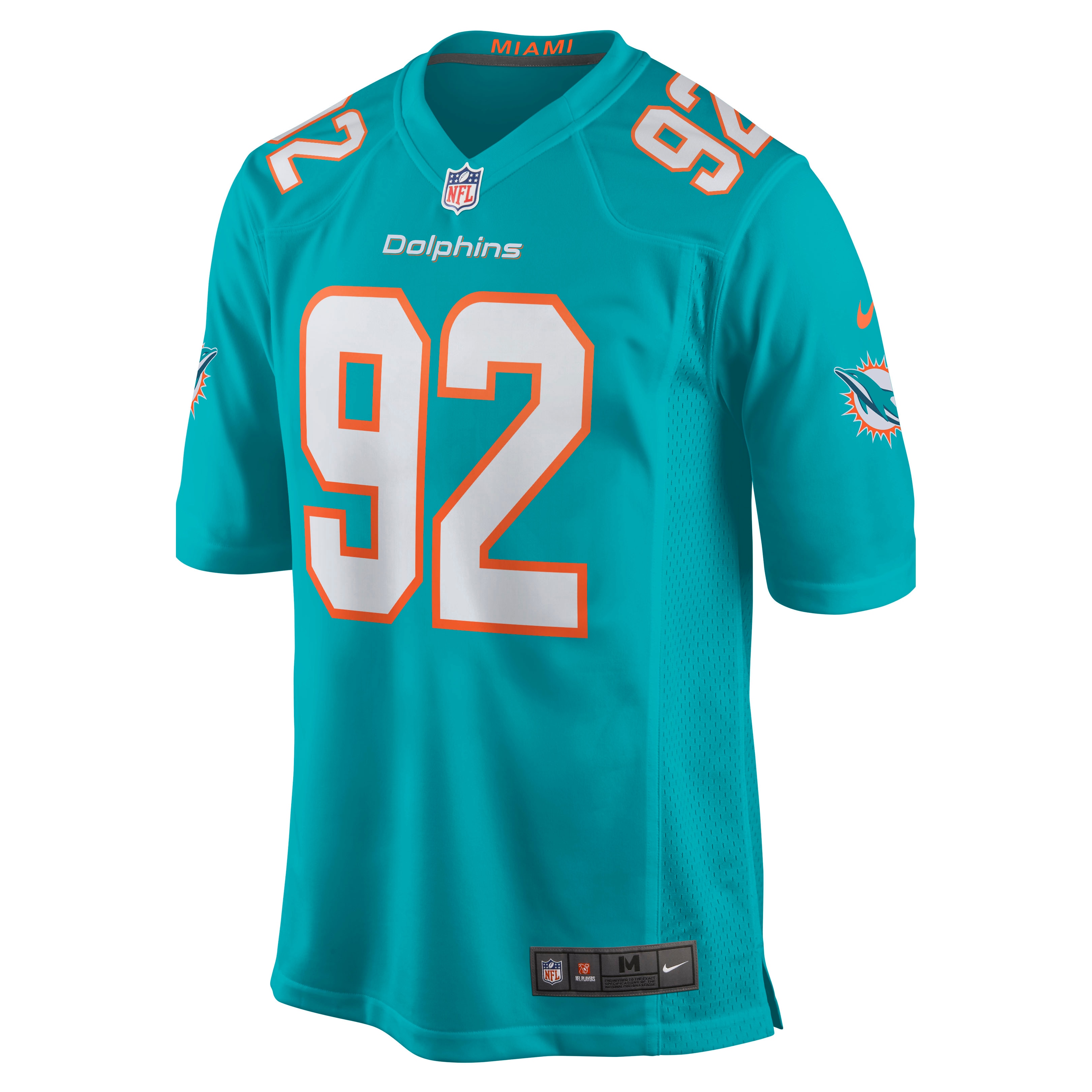 Men's Miami Dolphins Zach Sieler Aqua Game Jersey