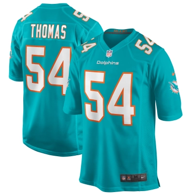 Men's Miami Dolphins Zach Thomas Aqua Game Retired Player Jersey 01