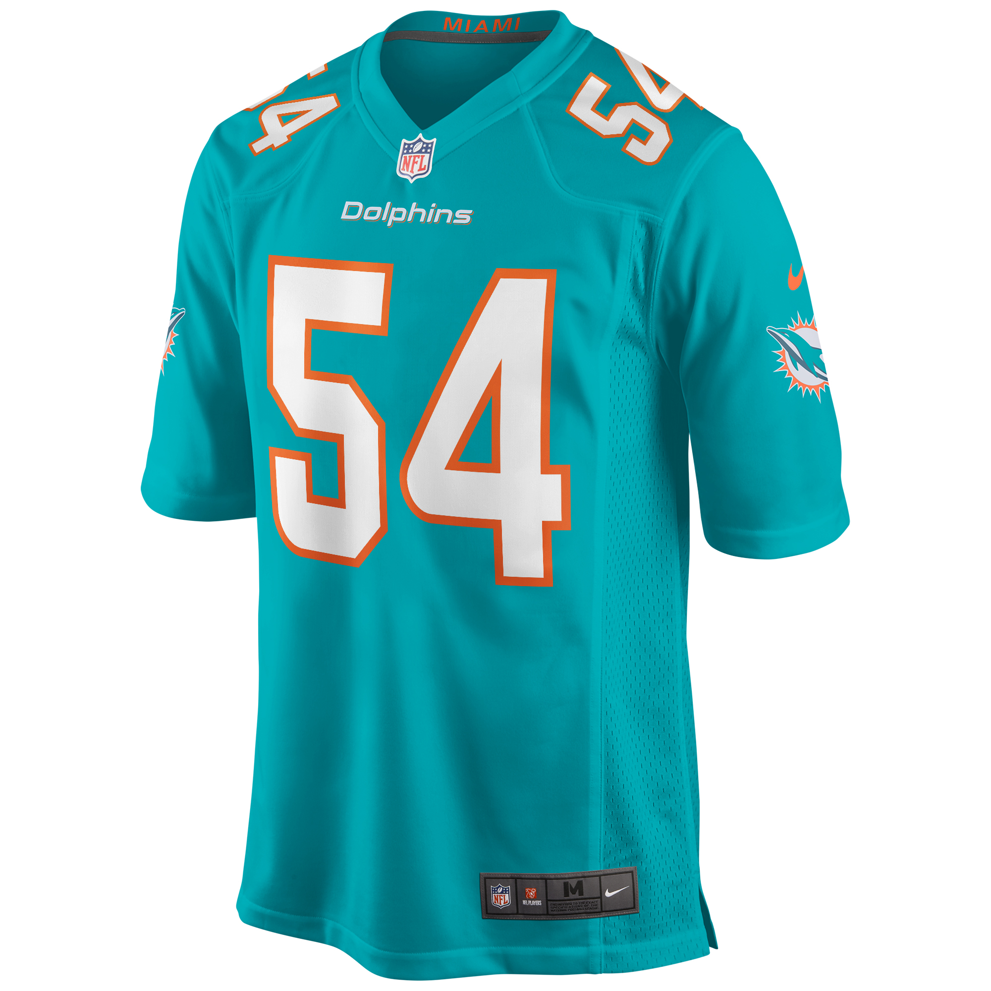 Men's Miami Dolphins Zach Thomas Aqua Game Retired Player Jersey