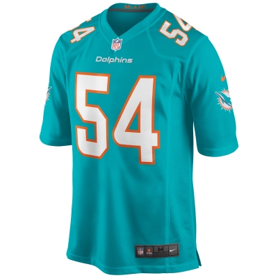 Men's Miami Dolphins Zach Thomas Aqua Game Retired Player Jersey 02