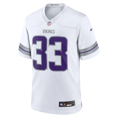 Men's Minnesota Vikings Aaron Jones White Alternate Game Player Jersey 02
