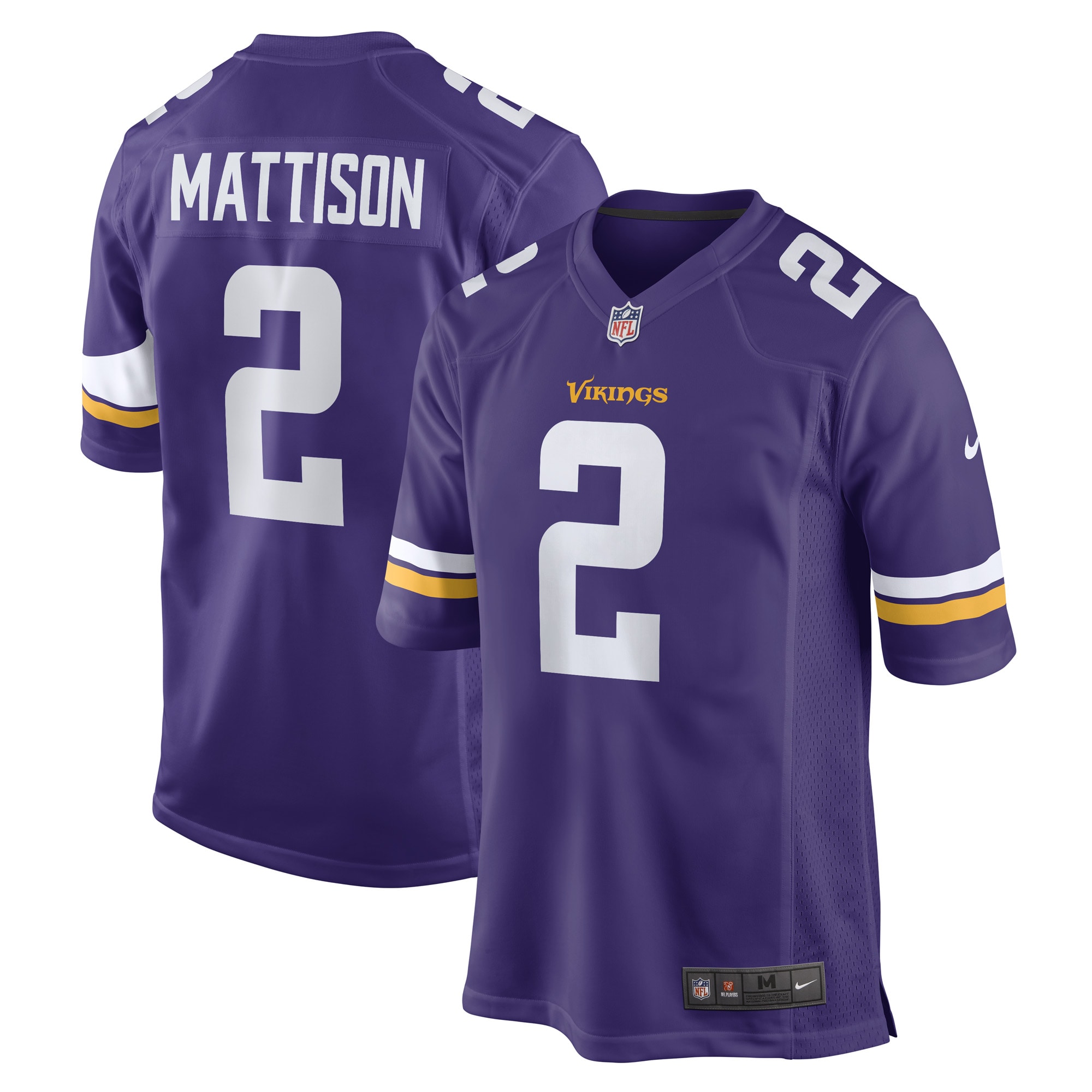 Men's Minnesota Vikings Alexander Mattison Purple Game Player Jersey