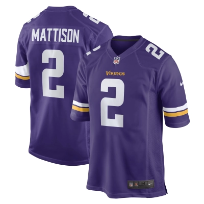 Men's Minnesota Vikings Alexander Mattison Purple Game Player Jersey 01