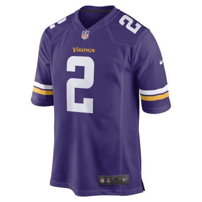 Men's Minnesota Vikings Alexander Mattison Purple Game Player Jersey 02