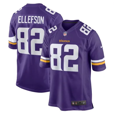 Men's Minnesota Vikings Ben Ellefson  Purple Game Jersey 01