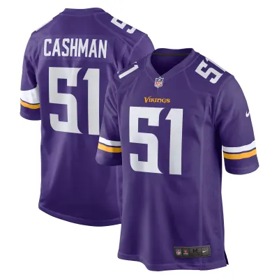 Men's Minnesota Vikings Blake Cashman Purple Team Game Jersey 01