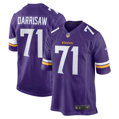 Men's Minnesota Vikings Christian Darrisaw Purple Game Jersey 01