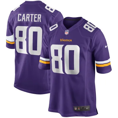 Men's Minnesota Vikings Cris Carter Purple Game Retired Player Jersey 01