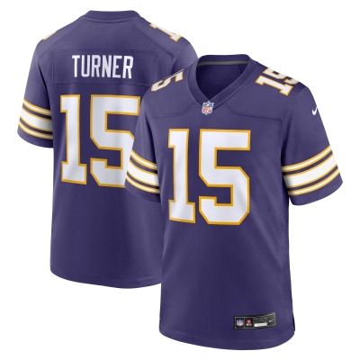 Men's Minnesota Vikings Dallas Turner  Purple Alternate Game Jersey 01