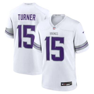 Men's Minnesota Vikings Dallas Turner White Alternate Game Player Jersey 01