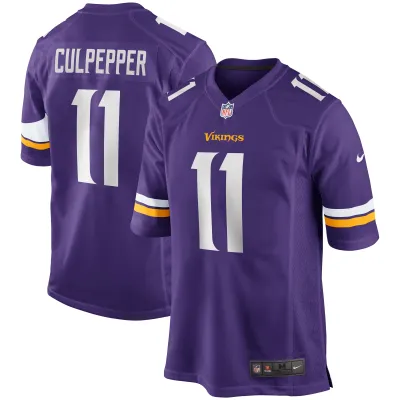 Men's Minnesota Vikings Daunte Culpepper Purple Game Retired Player Jersey 01