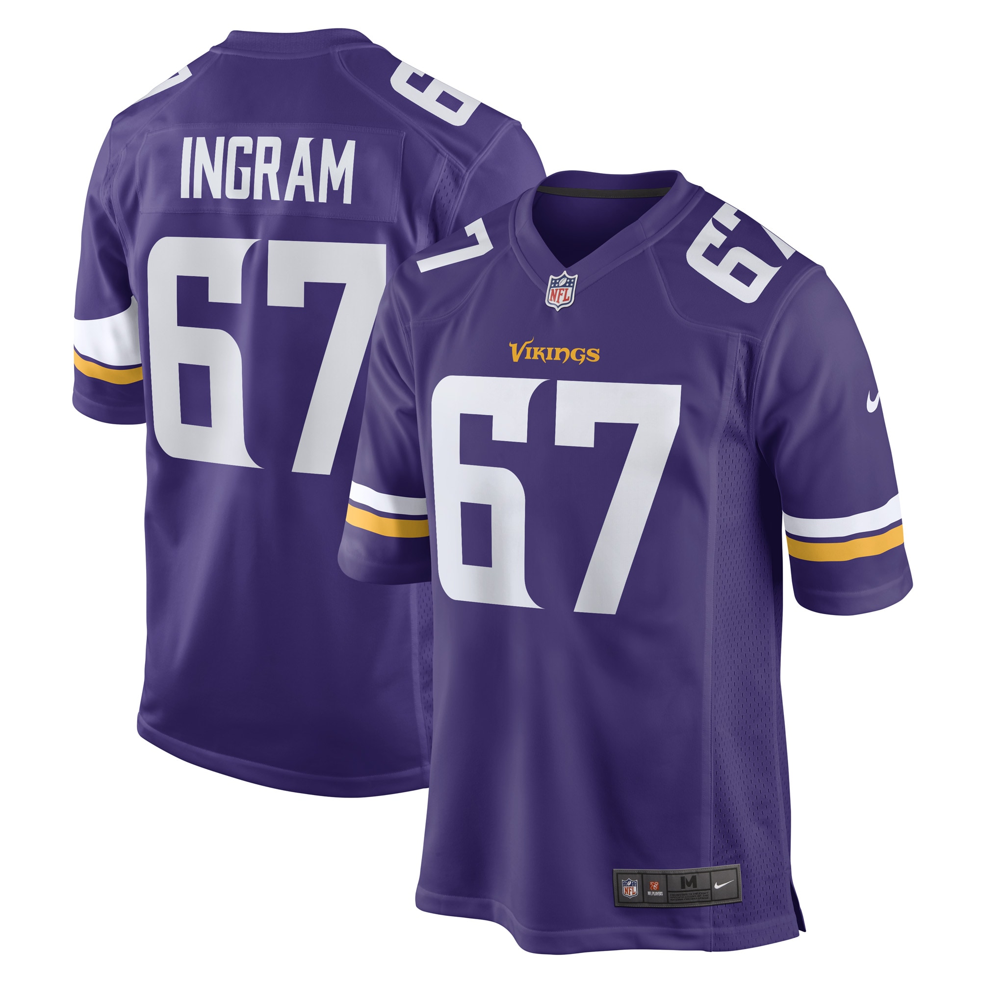 Men's Minnesota Vikings Ed Ingram Purple Game Player Jersey