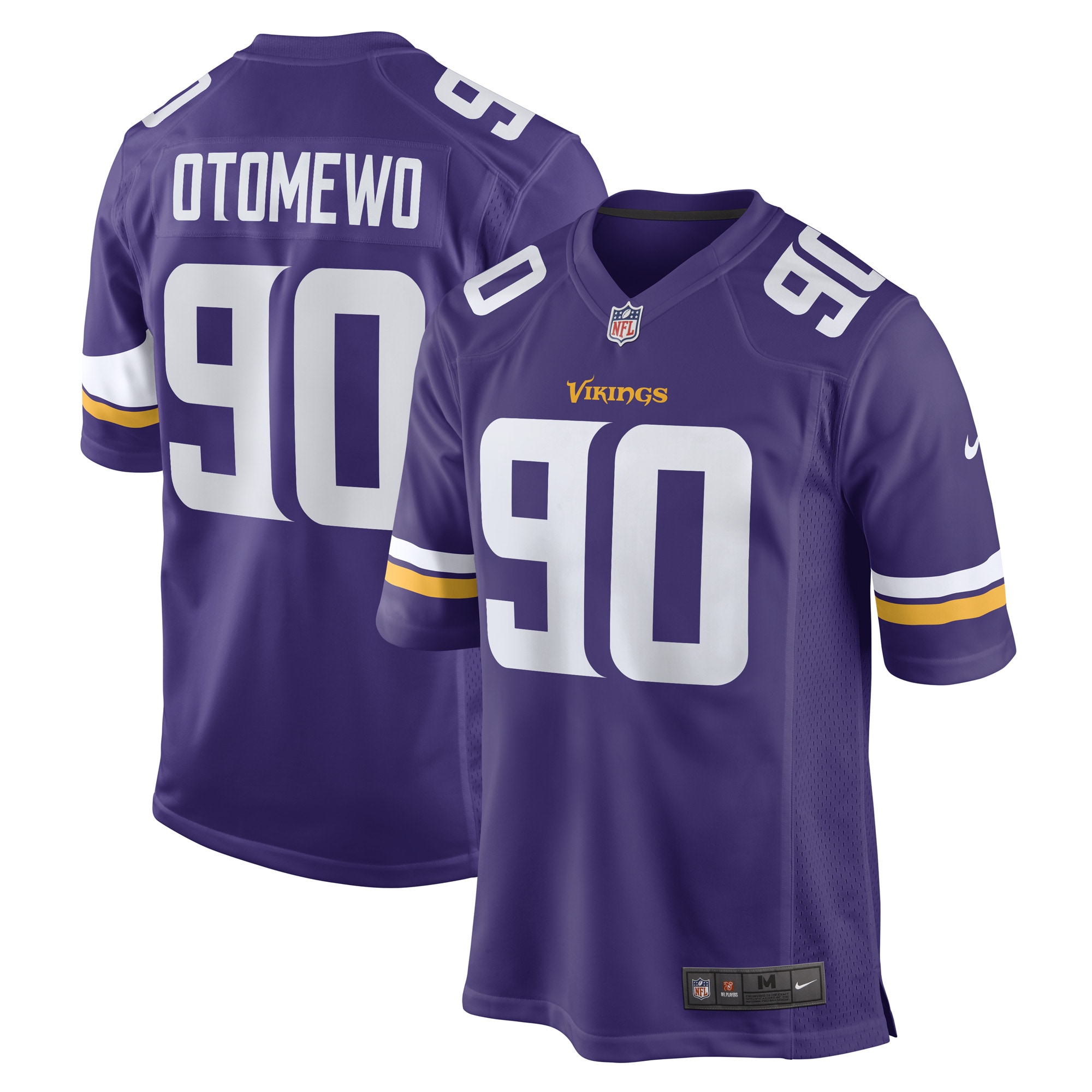 Men's Minnesota Vikings Esezi Otomewo Purple Game Player Jersey