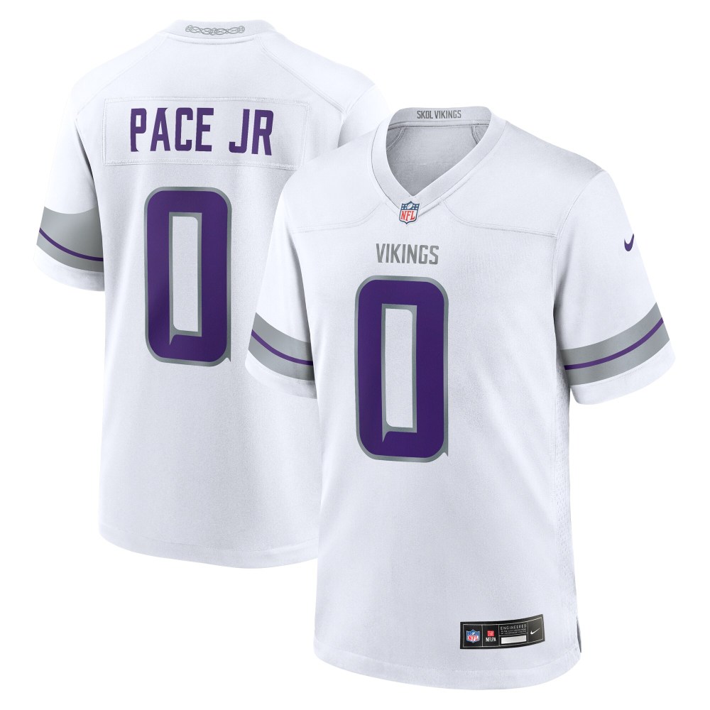 Men's Minnesota Vikings Ivan Pace Jr White Alternate Game Player Jersey
