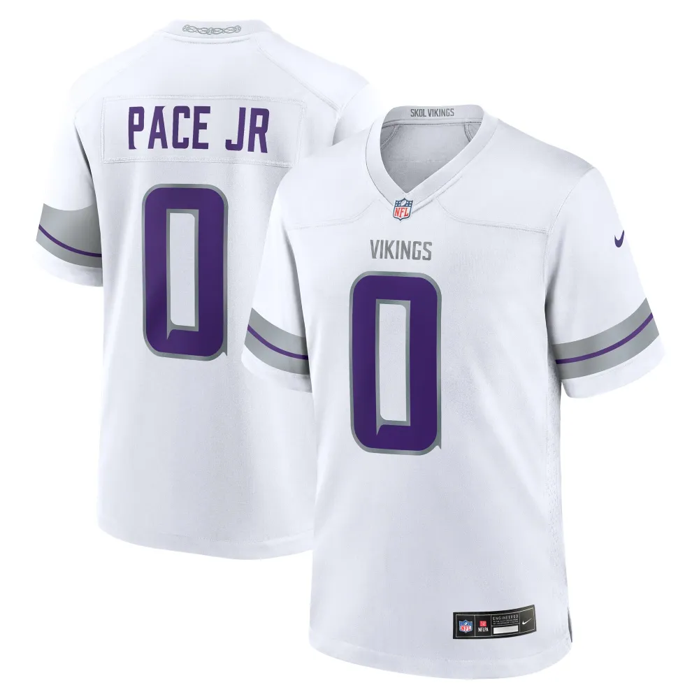Men's Minnesota Vikings Ivan Pace Jr White Alternate Game Player Jersey