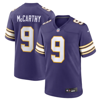 Men's Minnesota Vikings J.J. McCarthy Purple 2nd Alternate 2024 NFL Draft First Round Pick Player Game Jersey 01