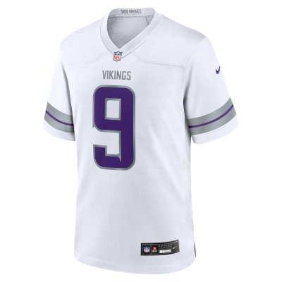Men's Minnesota Vikings J.J. McCarthy White Alternate Game Player Jersey 02