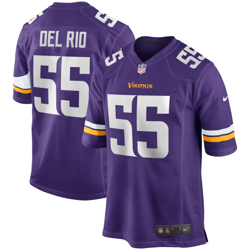 Men's Minnesota Vikings Jack Del Rio Purple Game Retired Player Jersey
