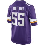 Men's Minnesota Vikings Jack Del Rio Purple Game Retired Player Jersey