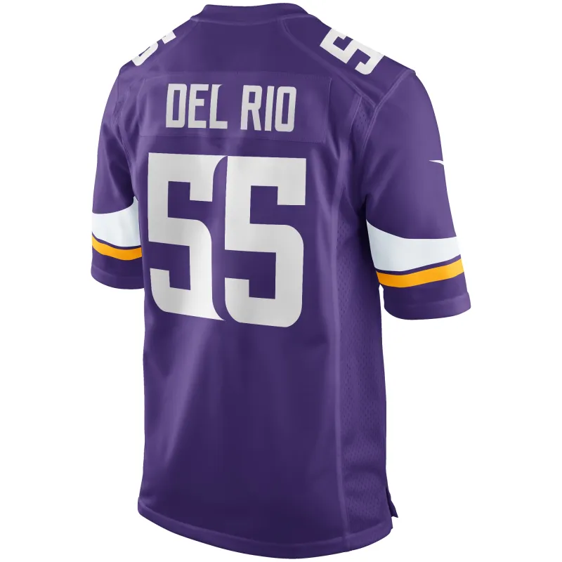 Men's Minnesota Vikings Jack Del Rio Purple Game Retired Player Jersey