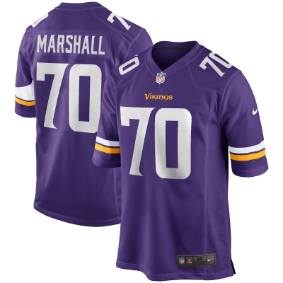 Men's Minnesota Vikings Jim Marshall Purple Game Retired Player Jersey 01