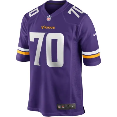 Men's Minnesota Vikings Jim Marshall Purple Game Retired Player Jersey 02