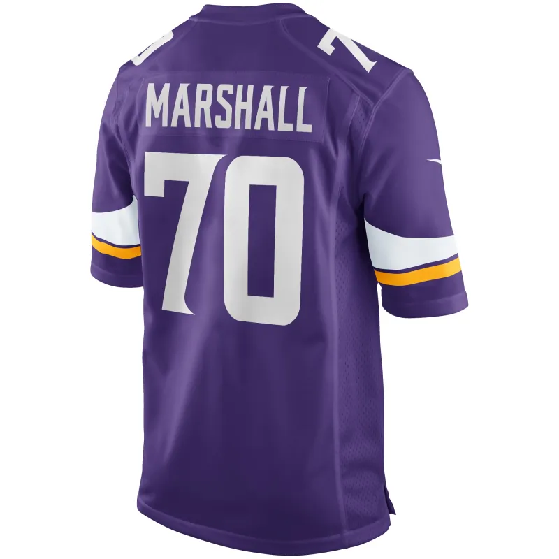 Men's Minnesota Vikings Jim Marshall Purple Game Retired Player Jersey