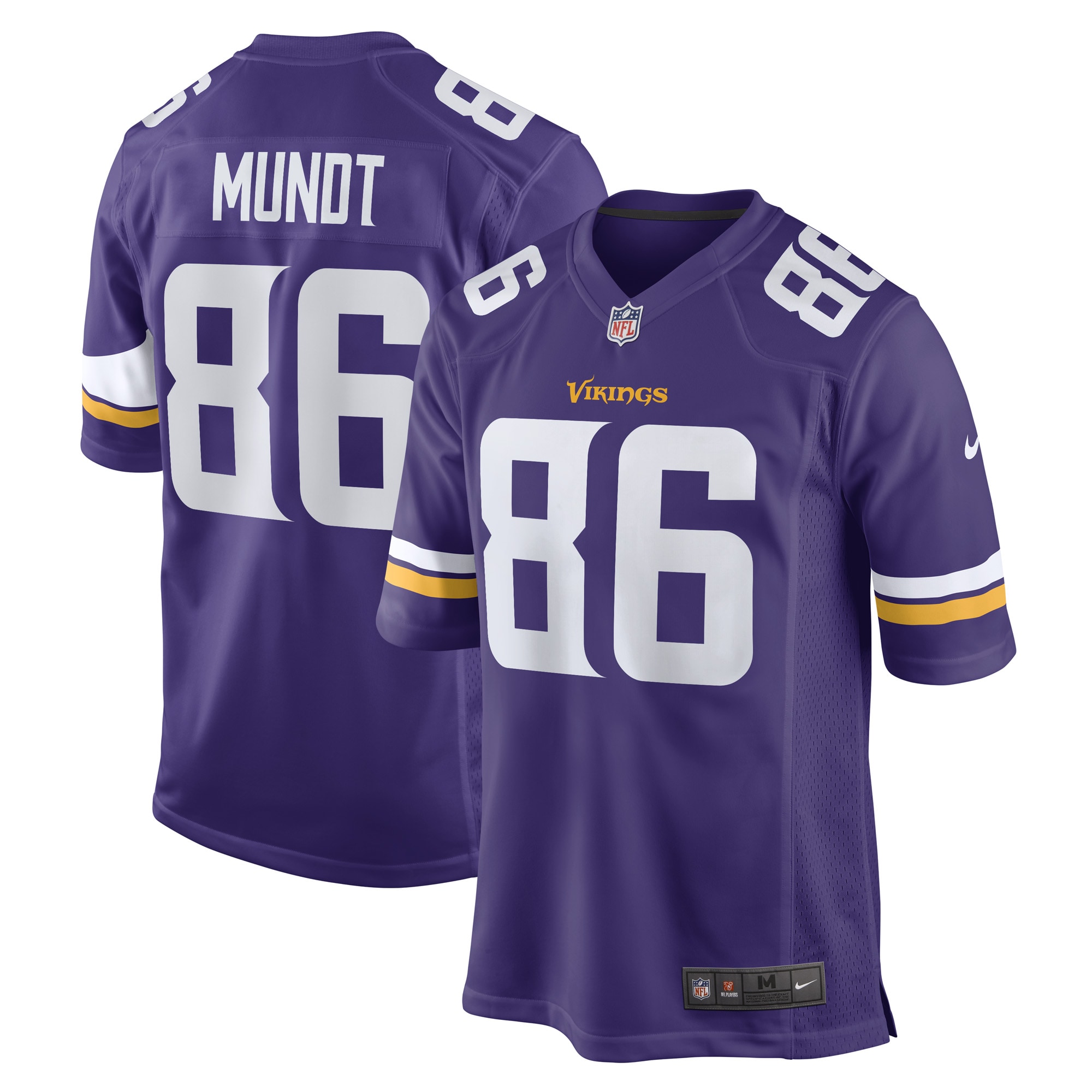 Men's Minnesota Vikings Johnny Mundt Purple Game Player Jersey