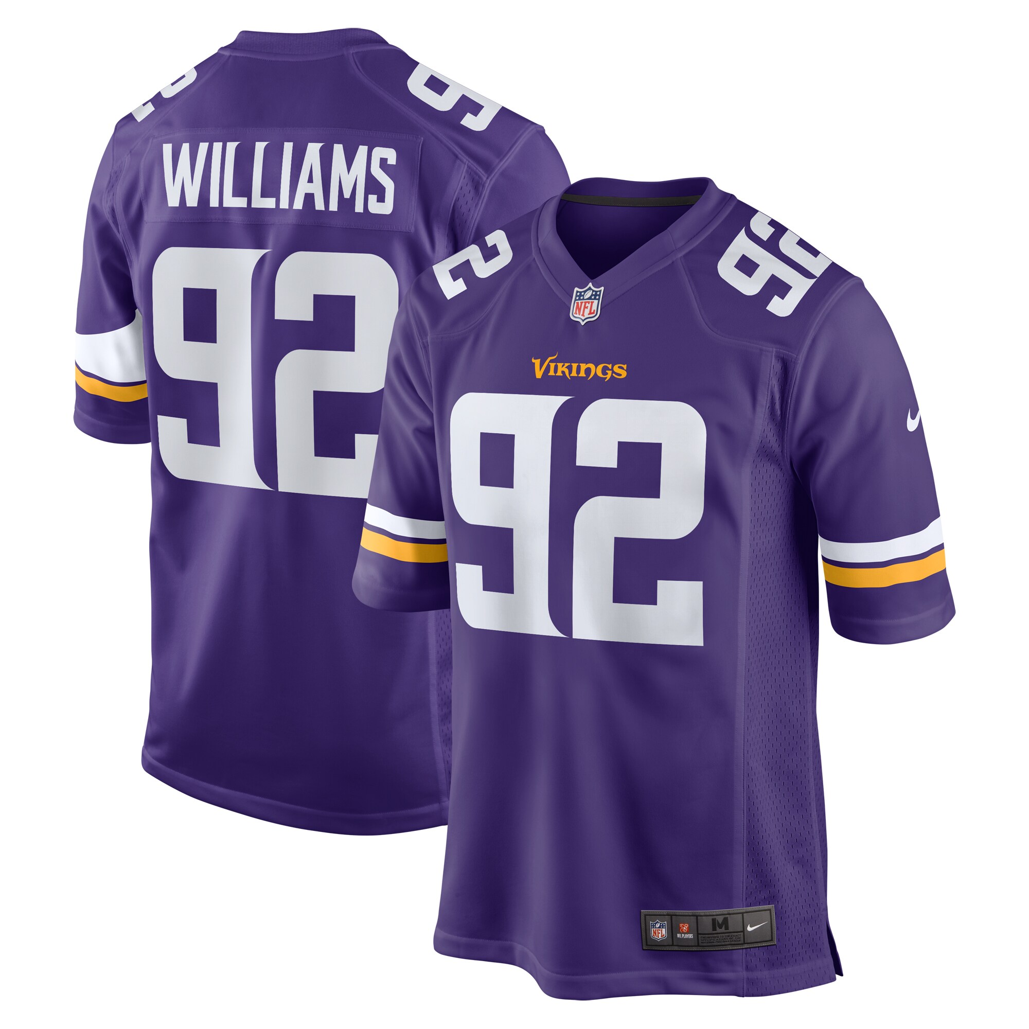 Men's Minnesota Vikings Jonah Williams  Purple Team Game Jersey