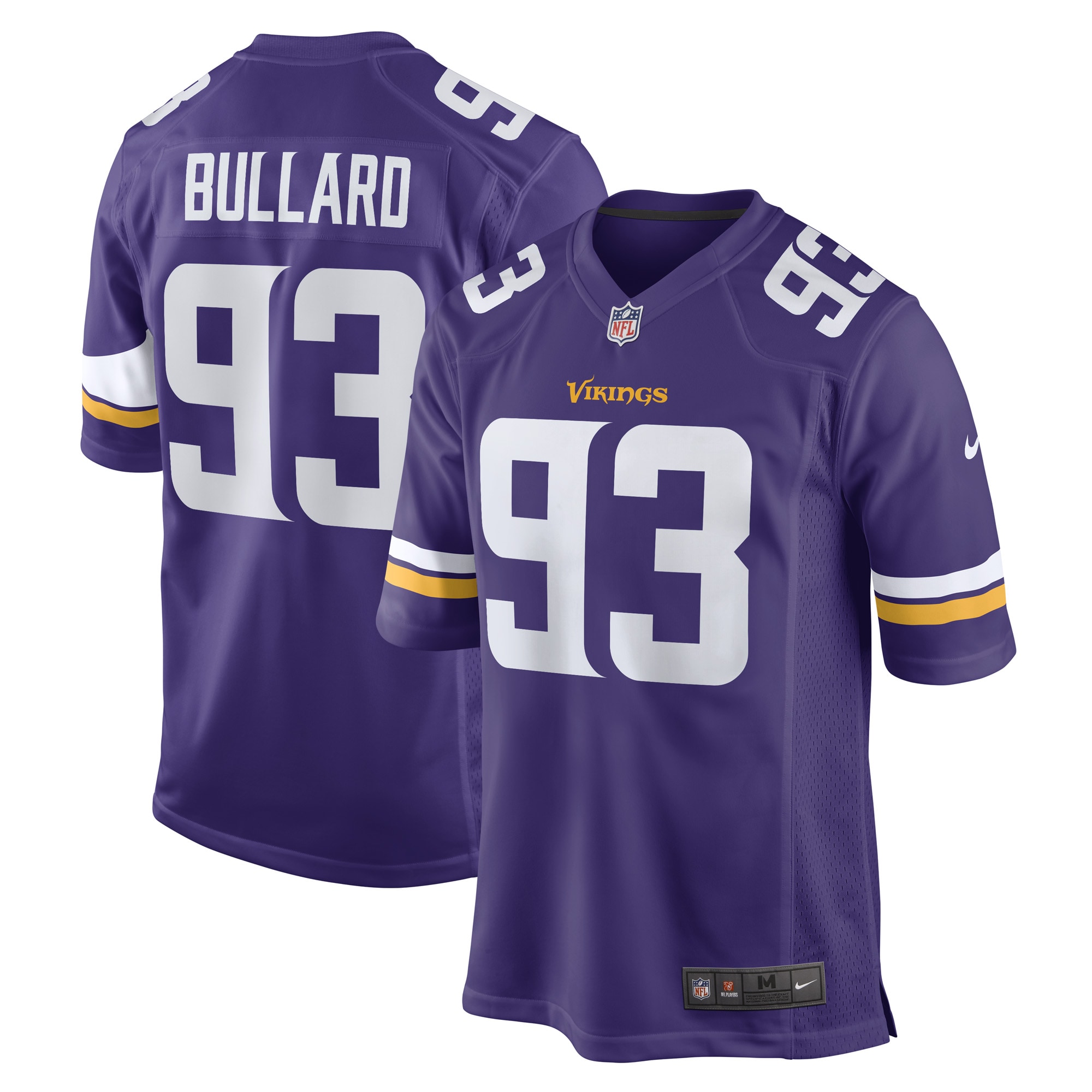 Men's Minnesota Vikings Jonathan Bullard Purple Game Player Jersey