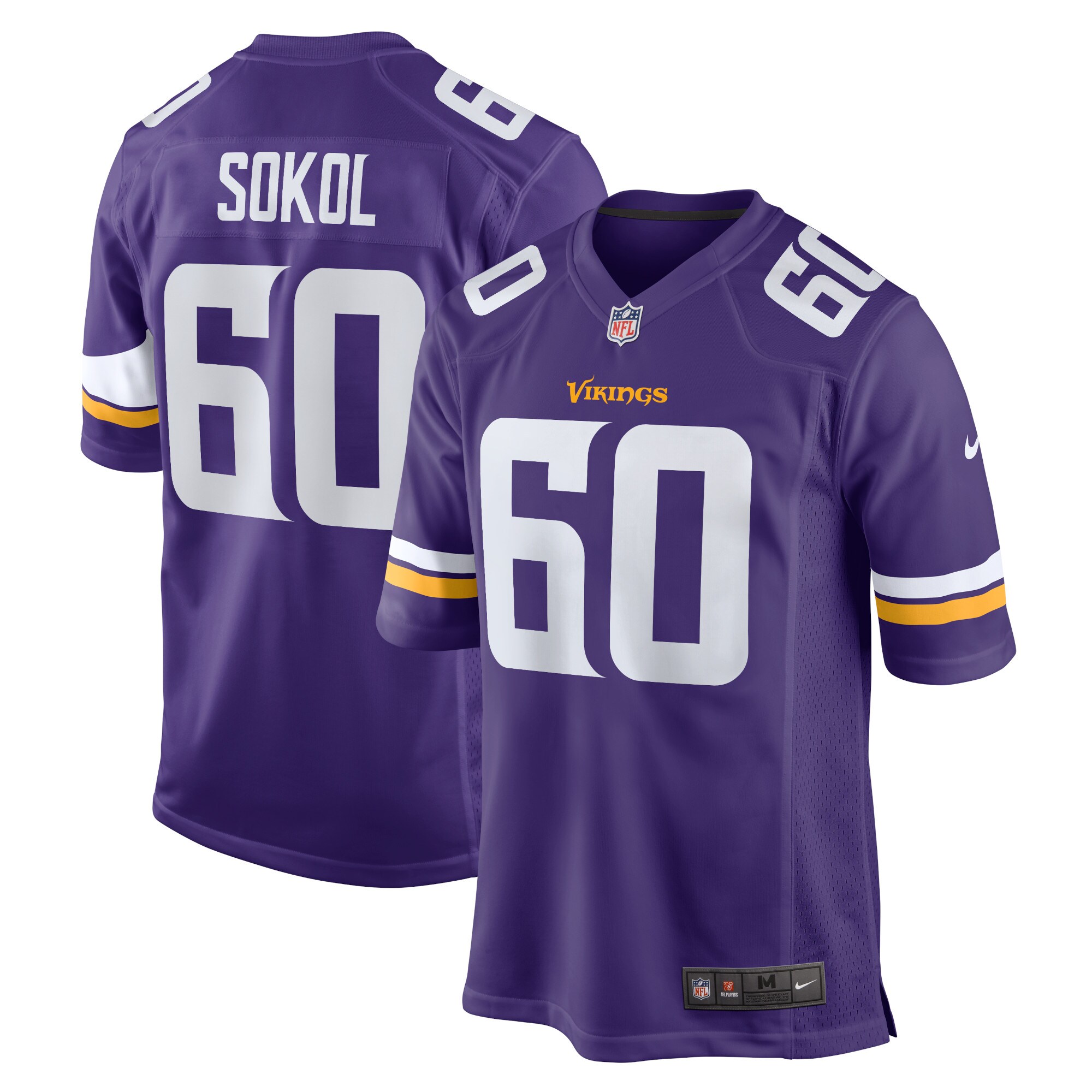 Men's Minnesota Vikings Josh Sokol Purple Home Game Player Jersey