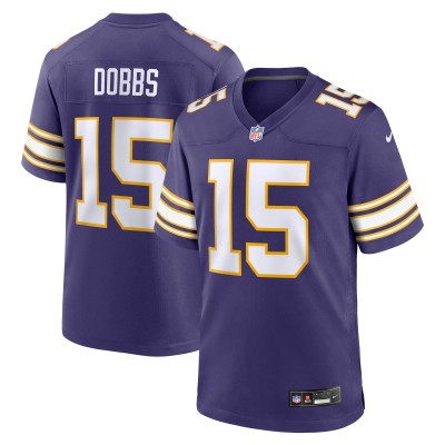 Men's Minnesota Vikings Joshua Dobbs Purple Alternate Game Jersey 01
