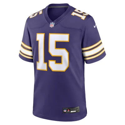 Men's Minnesota Vikings Joshua Dobbs Purple Alternate Game Jersey 02