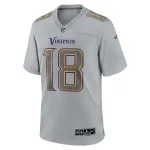 Men's Minnesota Vikings Justin Jefferson Gray Atmosphere Fashion Game Jersey