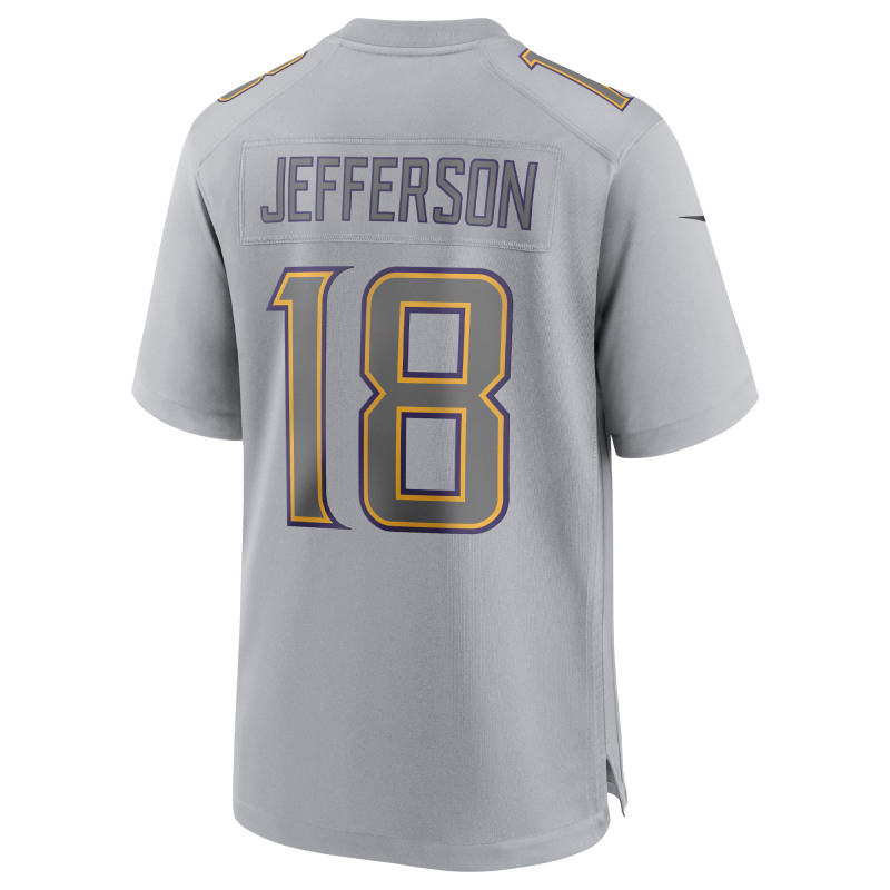 Men's Minnesota Vikings Justin Jefferson Gray Atmosphere Fashion Game Jersey