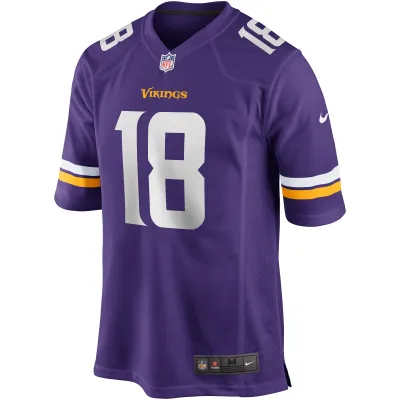 Men's Minnesota Vikings Justin Jefferson  Purple Player Game Jersey 02