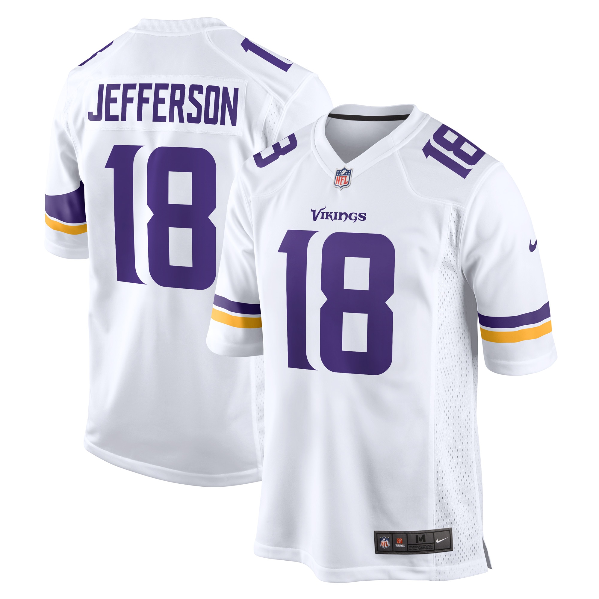 Men's Minnesota Vikings Justin Jefferson White Game Player Jersey