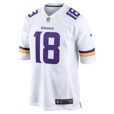 Men's Minnesota Vikings Justin Jefferson White Game Player Jersey 02